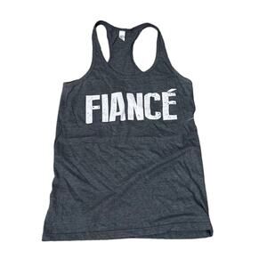 FIANCÉ Graphic Tank Top Charcoal Gray Graphic Muscle Tee Tank Fiance Large